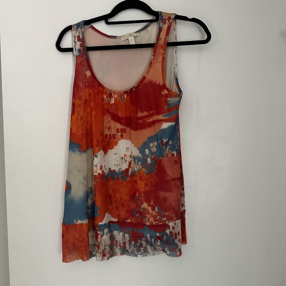 Anthropologie Tank, Weston Wear, Gauzy Stretchy, Pattern, Size L